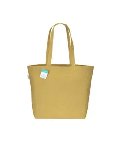 Shopper con soffietto alla base in cotone riciclato 280 g/m2, manici lunghi Handle