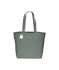 Shopper con soffietto alla base in cotone riciclato 280 g/m2, manici lunghi Handle
