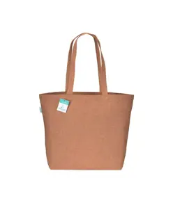 Shopper con soffietto alla base in cotone riciclato 280 g/m2, manici lunghi Handle