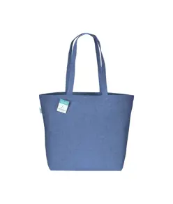 Shopper con soffietto alla base in cotone riciclato 280 g/m2, manici lunghi Handle