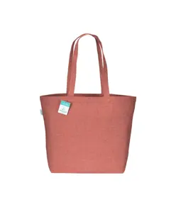 Shopper con soffietto alla base in cotone riciclato 280 g/m2, manici lunghi Handle