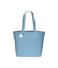 Shopper con soffietto alla base in cotone riciclato 280 g/m2, manici lunghi Handle