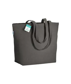 Shopper con soffietto alla base in cotone riciclato 280 g/m2, manici lunghi Handle