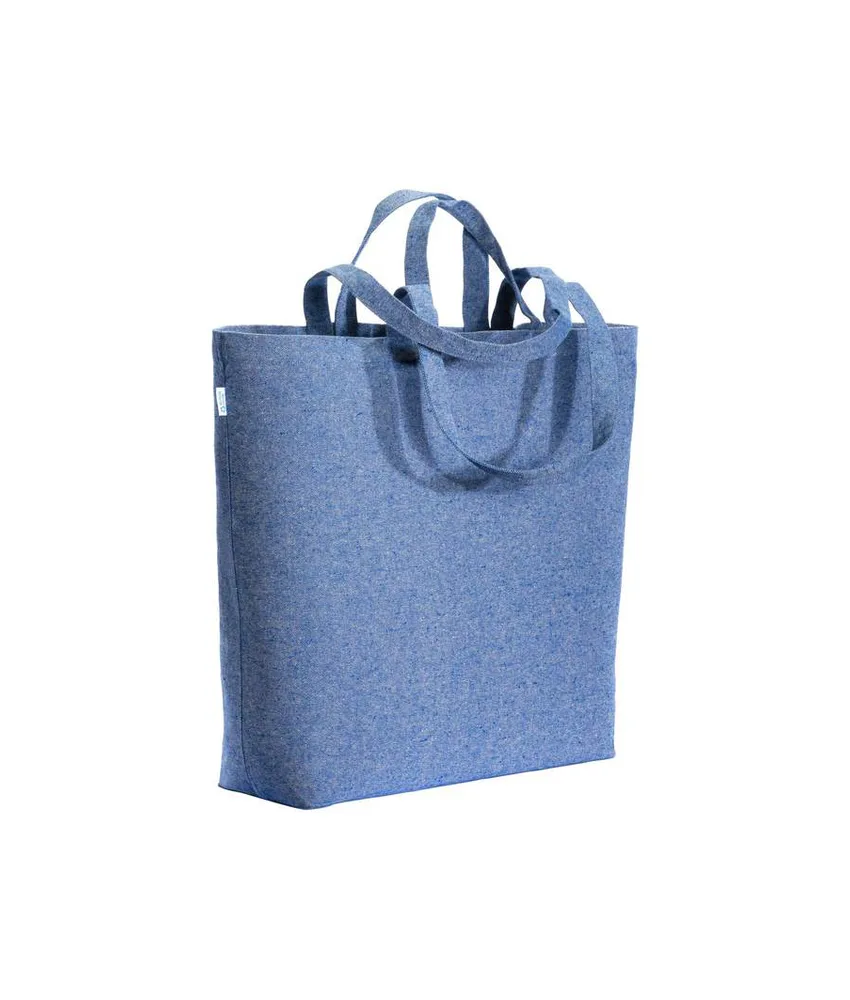 10 pezzi Shopper con soffietto alla base in cotone riciclato 280 g/m2, con doppi manici Handle