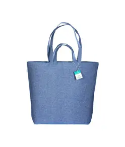 Shopper con soffietto alla base in cotone riciclato 280 g/m2, con doppi manici Handle