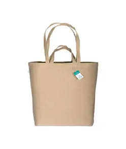 Shopper con soffietto alla base in cotone riciclato 280 g/m2, con doppi manici Handle