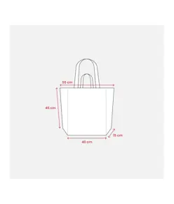 Shopper con soffietto alla base in cotone riciclato 280 g/m2, con doppi manici Handle