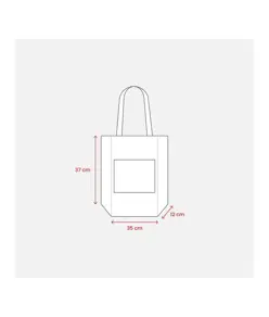 Shopper con soffietto alla base in Juta con manici e tasca esterna (18 x 15 cm) in cotone Handle
