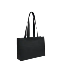 Shopper con soffietto alla base in TNT 70 g/m2 termosaldato, manici lunghi Handle