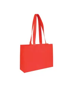 Shopper con soffietto alla base in TNT 70 g/m2 termosaldato, manici lunghi Handle