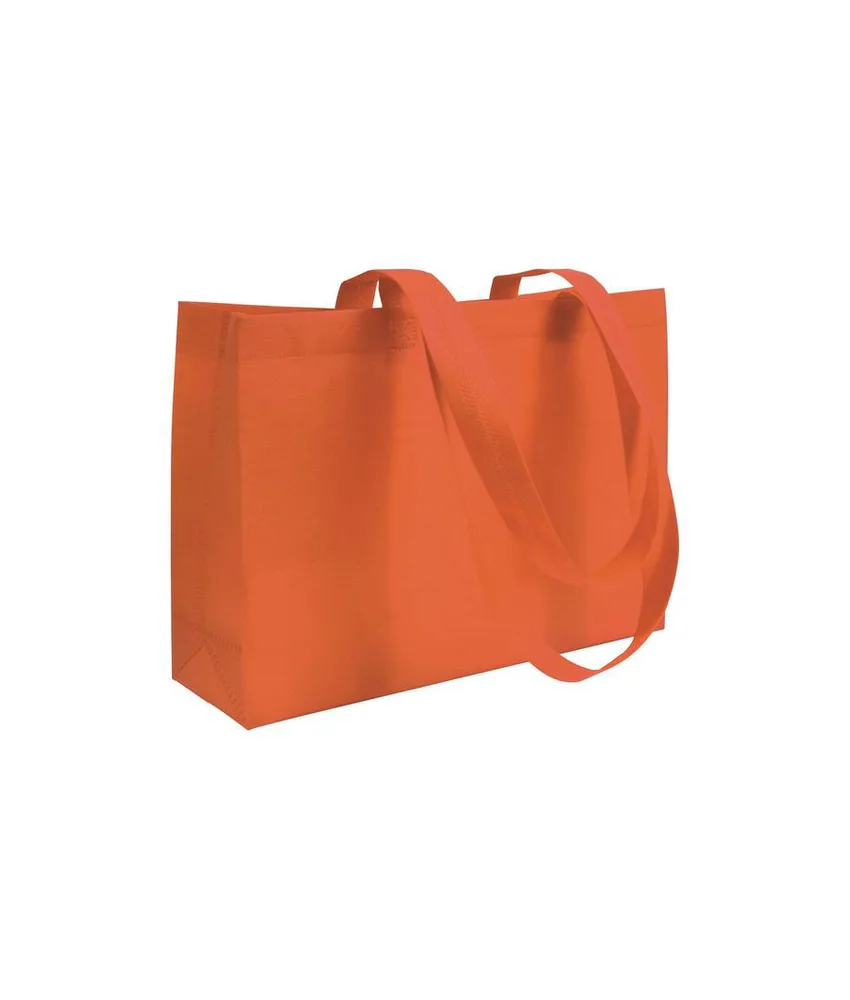 50 pezzi Shopper con soffietto alla base in TNT 70 g/m2 termosaldato, manici lunghi Handle