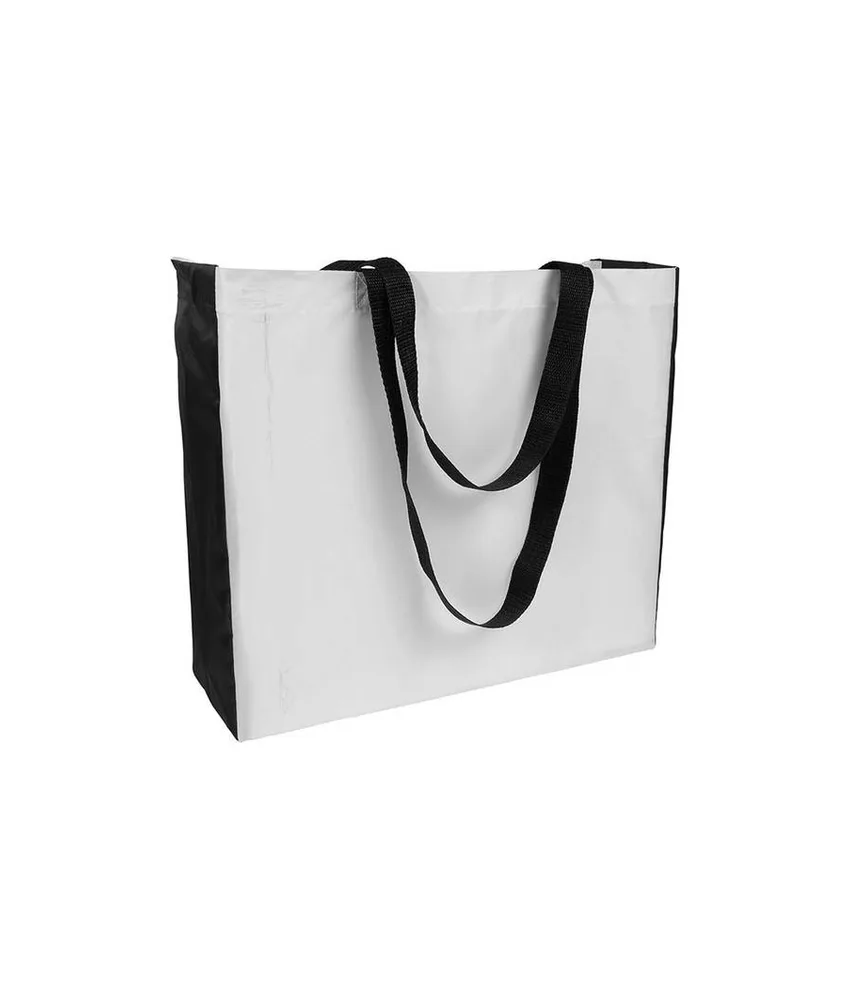 50 pezzi Shopper con soffietto colorato in poliestere 210D resistente al calore con lievi macchie Handle
