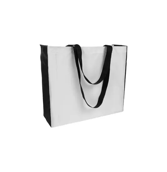 Shopper con soffietto colorato in poliestere 210D resistente al calore con lievi macchie Handle