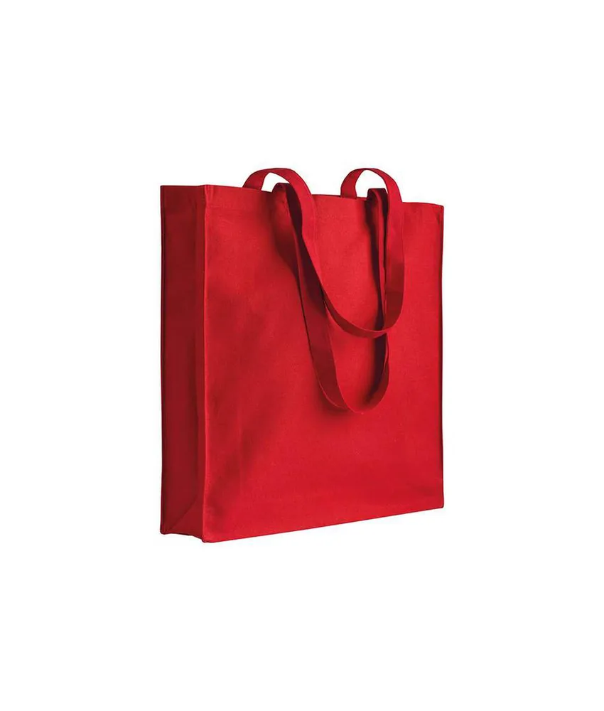 20 pezzi Shopper con soffietto in canvas 280 g/m2, manici lunghi Handle