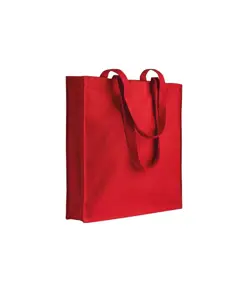 Shopper con soffietto in canvas 280 g/m2, manici lunghi Handle