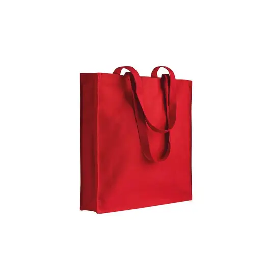 Shopper con soffietto in canvas 280 g/m2, manici lunghi Handle