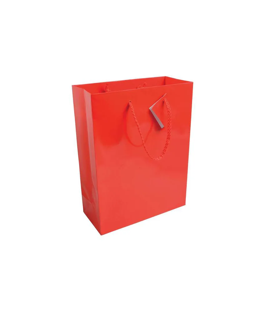 25 pezzi Shopper con soffietto in carta laminata 157 g/m2 con rinforzo alla base Handle