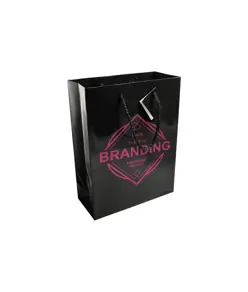 Shopper con soffietto in carta laminata 157 g/m2 con rinforzo alla base Handle
