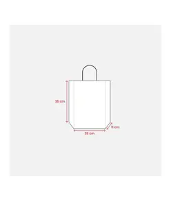 Shopper con soffietto in carta laminata 157 g/m2 con rinforzo alla base Handle