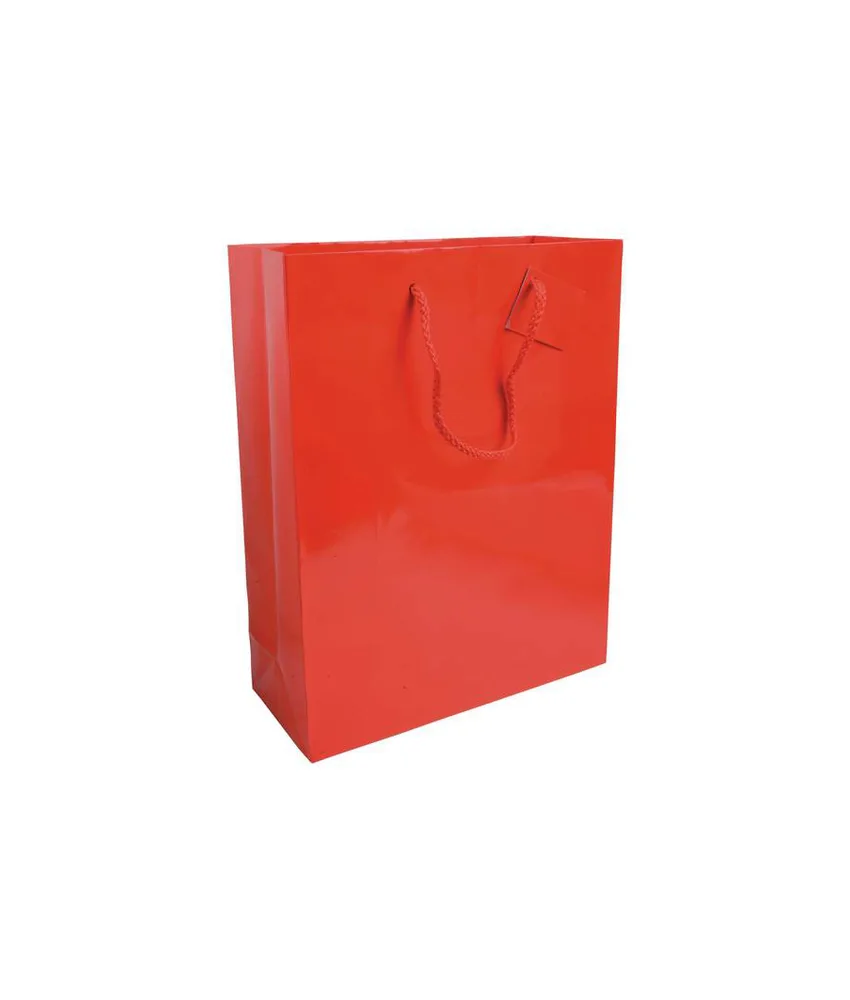 25 pezzi Shopper con soffietto in carta laminata 157 g/m2 con rinforzo alla base Handle