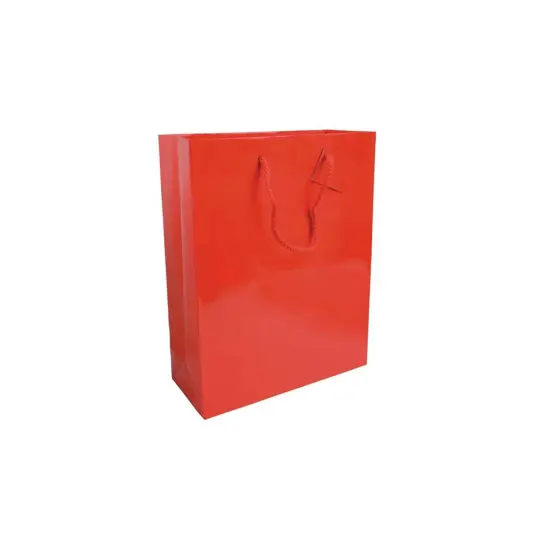Shopper con soffietto in carta laminata 157 g/m2 con rinforzo alla base Handle