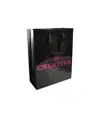 Shopper con soffietto in carta laminata 157 g/m2 con rinforzo alla base Handle