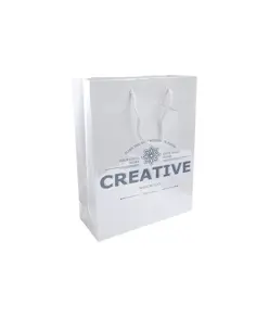 Shopper con soffietto in carta laminata 157 g/m2 con rinforzo alla base Handle