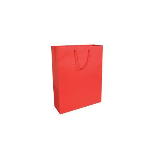 Shopper con soffietto in carta laminata opaca 157 g/m2 con rinforzo alla base Handle