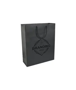 Shopper con soffietto in carta laminata opaca 157 g/m2 con rinforzo alla base Handle