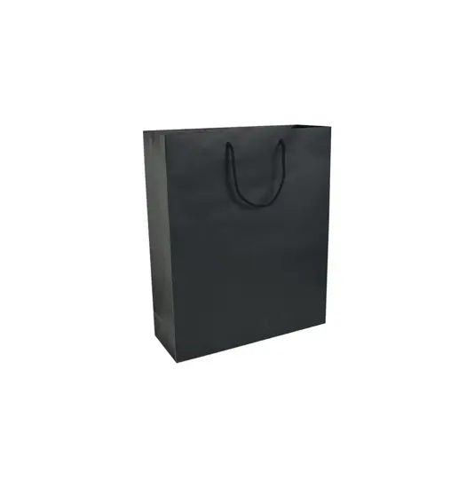 Shopper con soffietto in carta laminata opaca 157 g/m2 con rinforzo alla base Handle