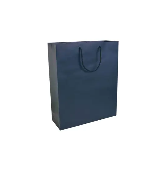 Shopper con soffietto in carta laminata opaca 157 g/m2 con rinforzo alla base Handle