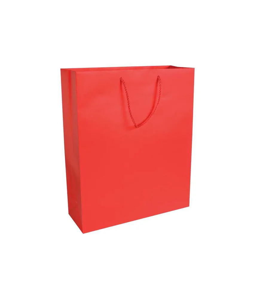 25 pezzi Shopper con soffietto in carta laminata opaca 157 g/m2 con rinforzo alla base Handle