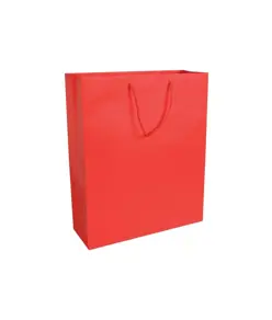 Shopper con soffietto in carta laminata opaca 157 g/m2 con rinforzo alla base Handle