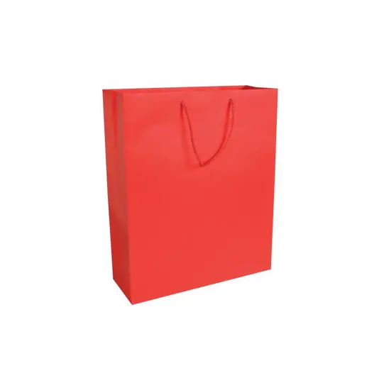Shopper con soffietto in carta laminata opaca 157 g/m2 con rinforzo alla base Handle