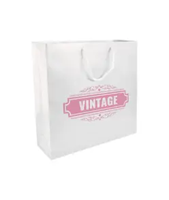 Shopper con soffietto in carta laminata opaca 157 g/m2 con rinforzo alla base Handle