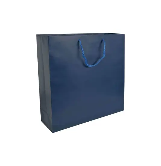 Shopper con soffietto in carta laminata opaca 157 g/m2 con rinforzo alla base Handle