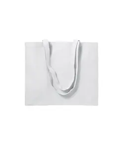 Shopper con soffietto in cotone 200 g/m2, manici lunghi Handle