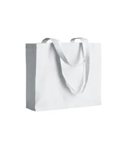 Shopper con soffietto in cotone 200 g/m2, manici lunghi Handle