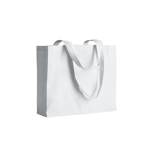 Shopper con soffietto in cotone 200 g/m2, manici lunghi Handle
