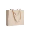 Shopper con soffietto in cotone 200 g/m2, manici lunghi Handle