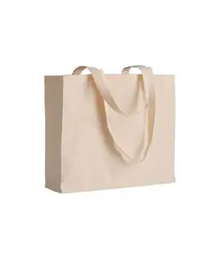 Shopper con soffietto in cotone 200 g/m2, manici lunghi Handle