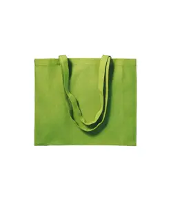 Shopper con soffietto in cotone 200 g/m2, manici lunghi Handle