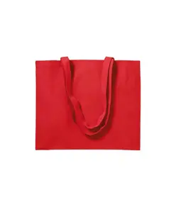 Shopper con soffietto in cotone 200 g/m2, manici lunghi Handle