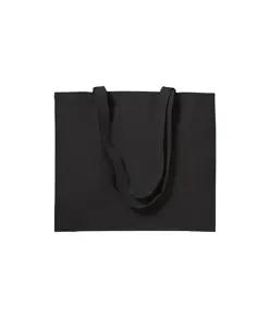 Shopper con soffietto in cotone 200 g/m2, manici lunghi Handle