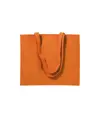 Shopper con soffietto in cotone 200 g/m2, manici lunghi Handle