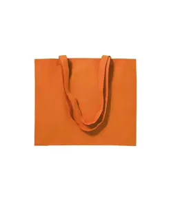 Shopper con soffietto in cotone 200 g/m2, manici lunghi Handle