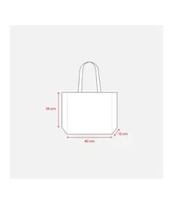 Shopper con soffietto in cotone 200 g/m2, manici lunghi Handle
