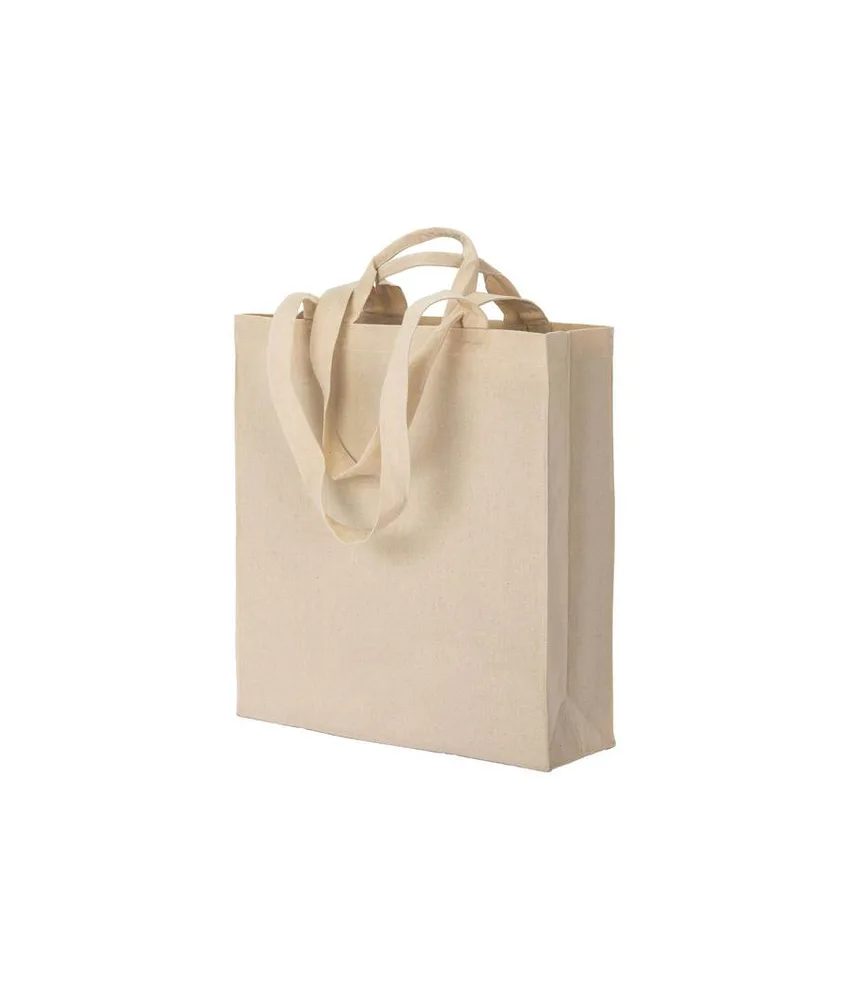 10 pezzi Shopper con soffietto in cotone 220 g/m2, con doppi manici Handle