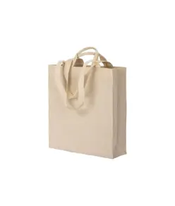 Shopper con soffietto in cotone  220 g/m2, con doppi manici Handle