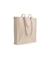 Shopper con soffietto in cotone 220 g/m2, manici lunghi Handle